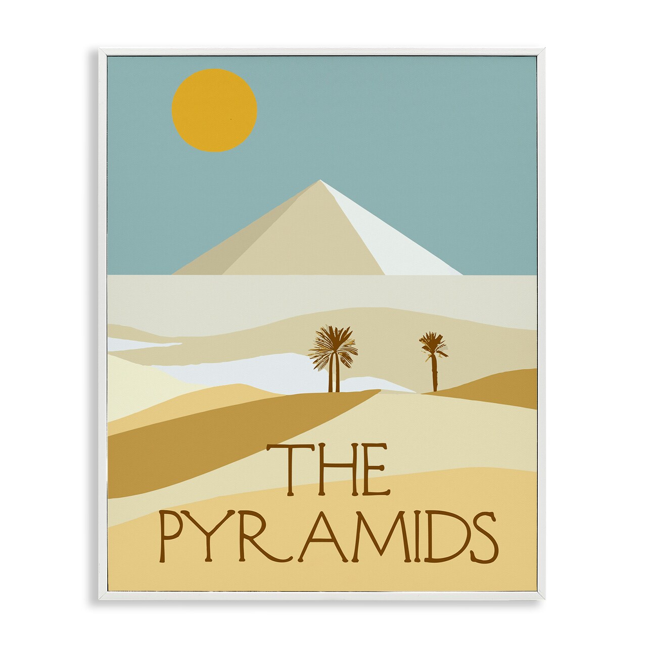 Stupell Industries Egypt Pyramids Landmark Framed Giclee Wall Art Design by Daphne Polselli